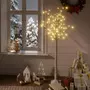 VIDAXL Sapin de Noël 140 LED blanc chaud Saule 1,5 m Int/Ext