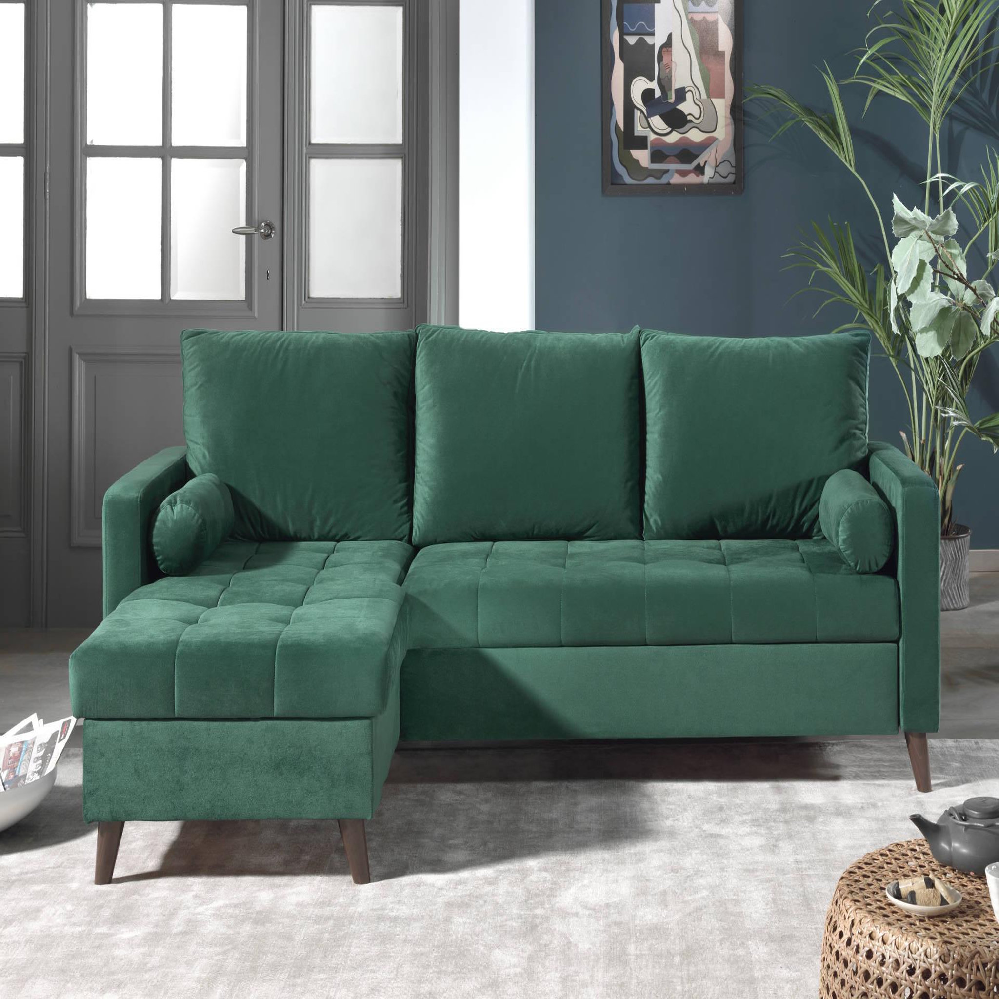 Voir la diapositive 2 : BEST MOBILIER Caronal - table à manger - blanche et pieds noirs - 4 à 8 personnes