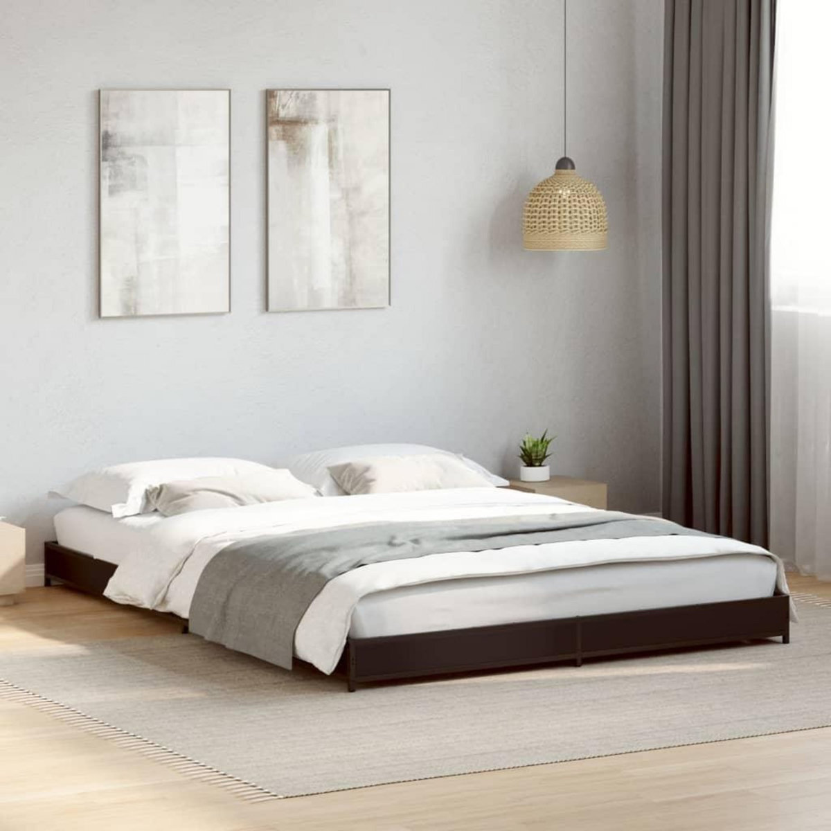VIDAXL Cadre de lit sans matelas noir 135x190 cm