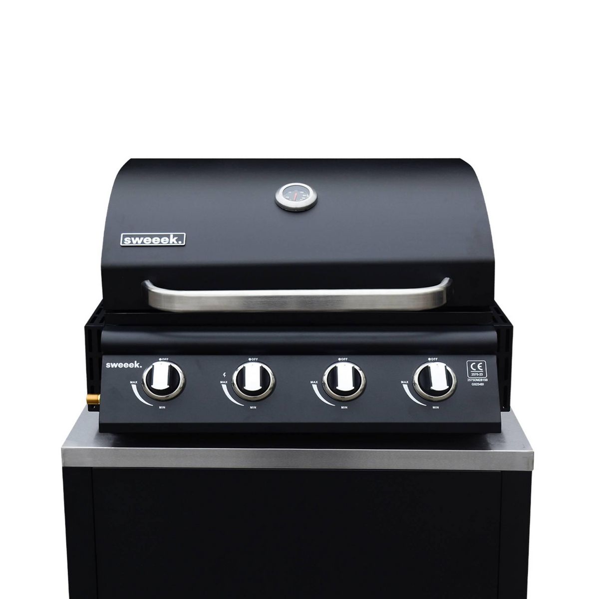 SWEEEK Cuisine extérieure 5 modules en acier inoxydable avec barbecue gaz 4 brûleurs