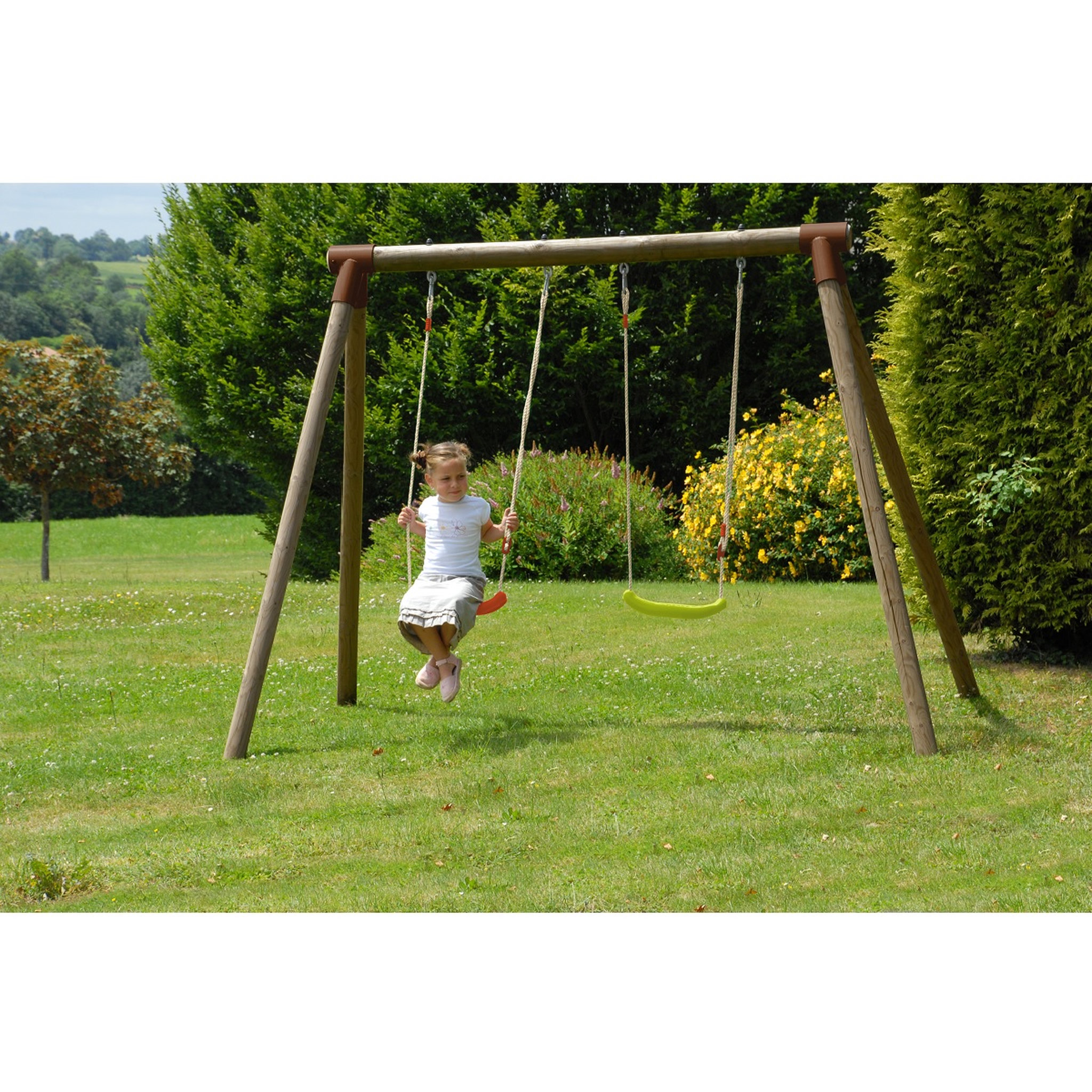 Voir la diapositive 1 : Soulet Portique balançoire - Bois - H1.90m - ALIZEE