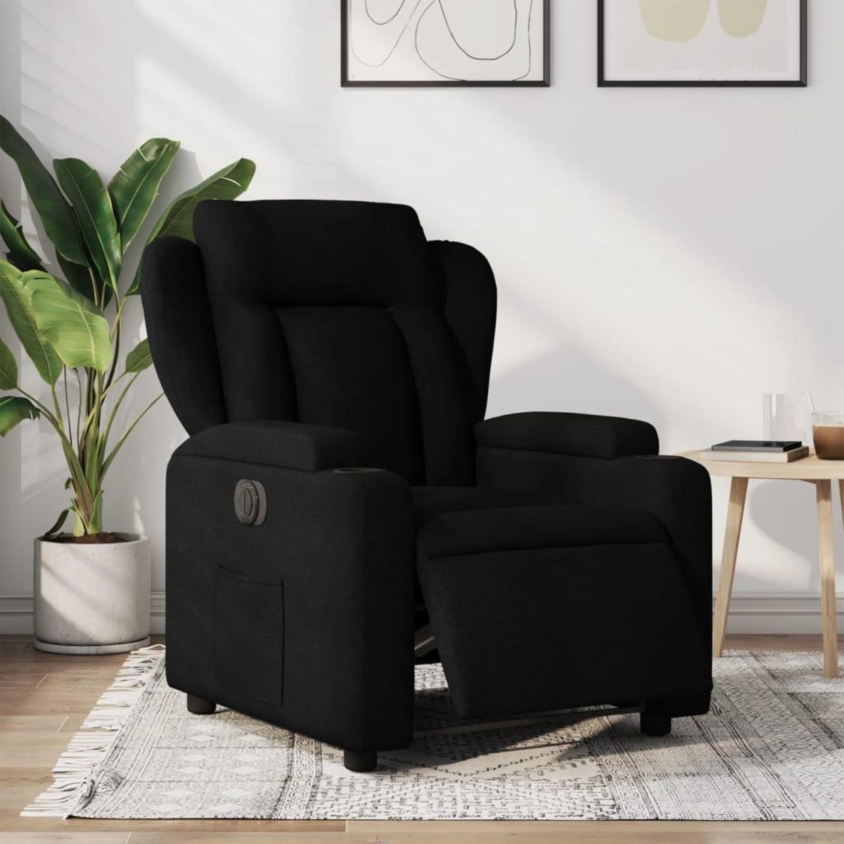 VIDAXL Fauteuil inclinable electrique Noir Tissu