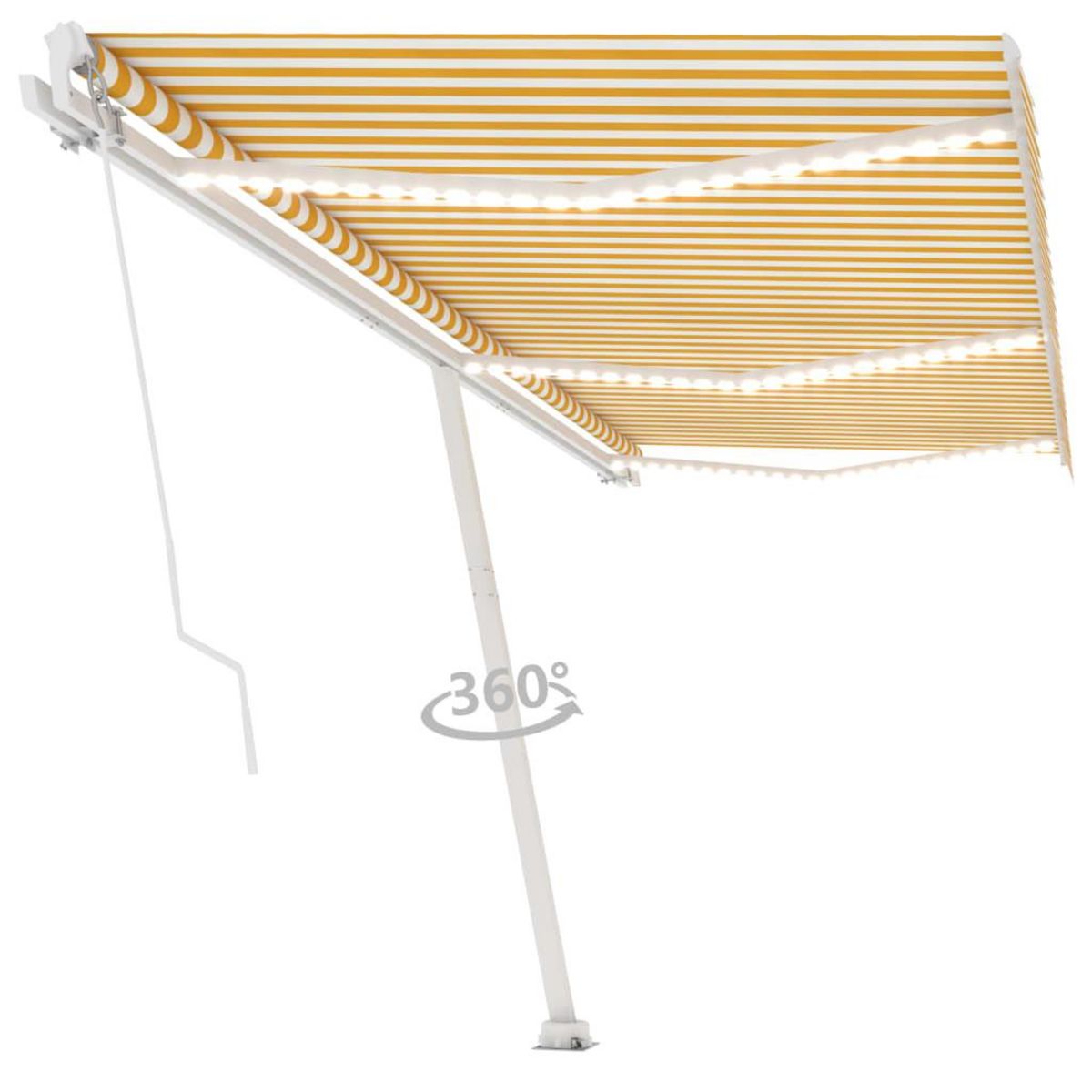 VIDAXL Auvent manuel retractable avec LED 600x300 cm Jaune et blanc