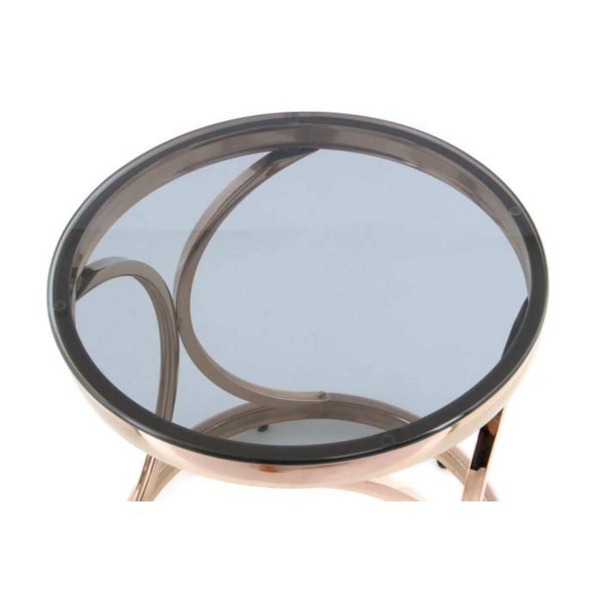 Paris Prix Table d'Appoint Design  Weyda  42cm Gris & Or Rose