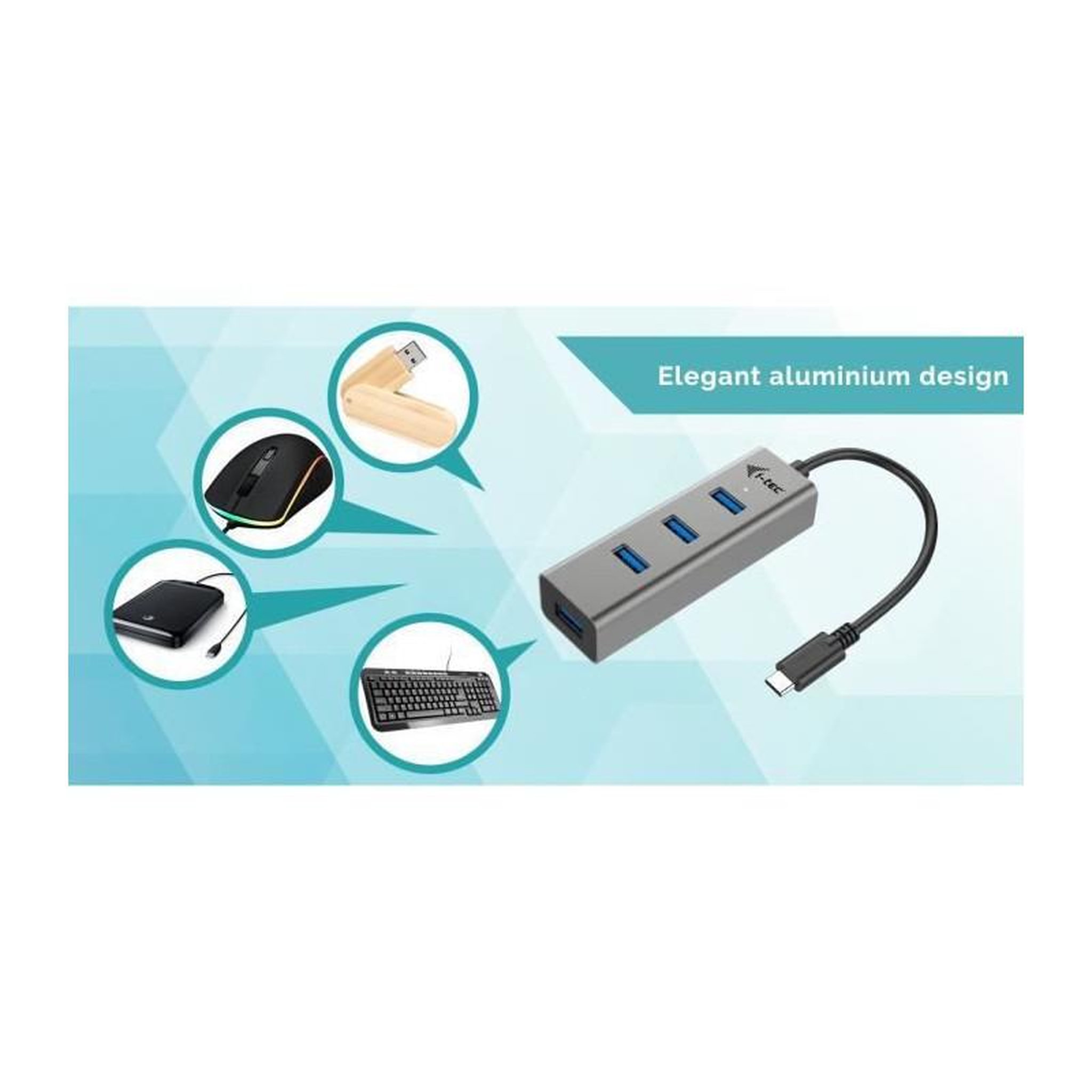 Voir la diapositive 4 : I-TEC i-tec - USB-C Metal 4-Port USB HUB
