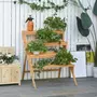 OUTSUNNY Étagère échelle à fleurs en bois - porte plante bois 4 étagères - bois sapin pré-huilé