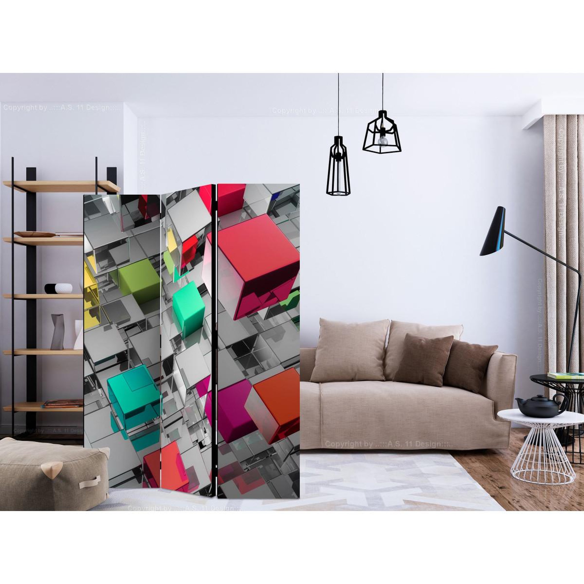 Voir la diapositive 2 : Paris Prix Paravent 3 volets  colours of metal  135x172cm