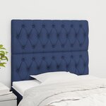 VIDAXL Tetes de lit 2 pcs Bleu 100x7x78/88 cm Tissu