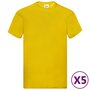  Fruit of the Loom T-shirts originaux 5 pcs Jaune 3XL Coton