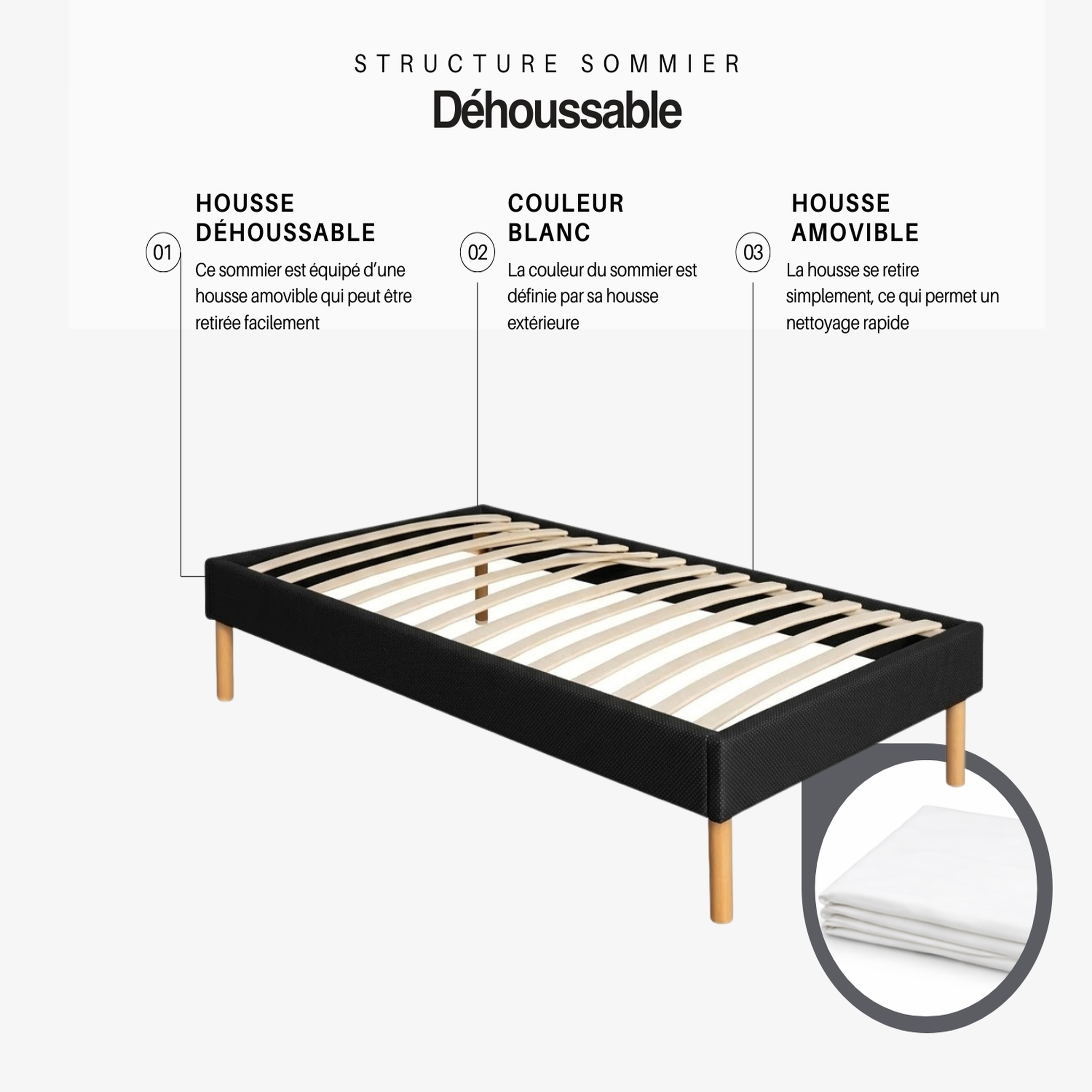 Voir la diapositive 5 : KING OF DREAMS Ensemble Sommier Tapissier et Matelas Soutien Très Ferme Haute
