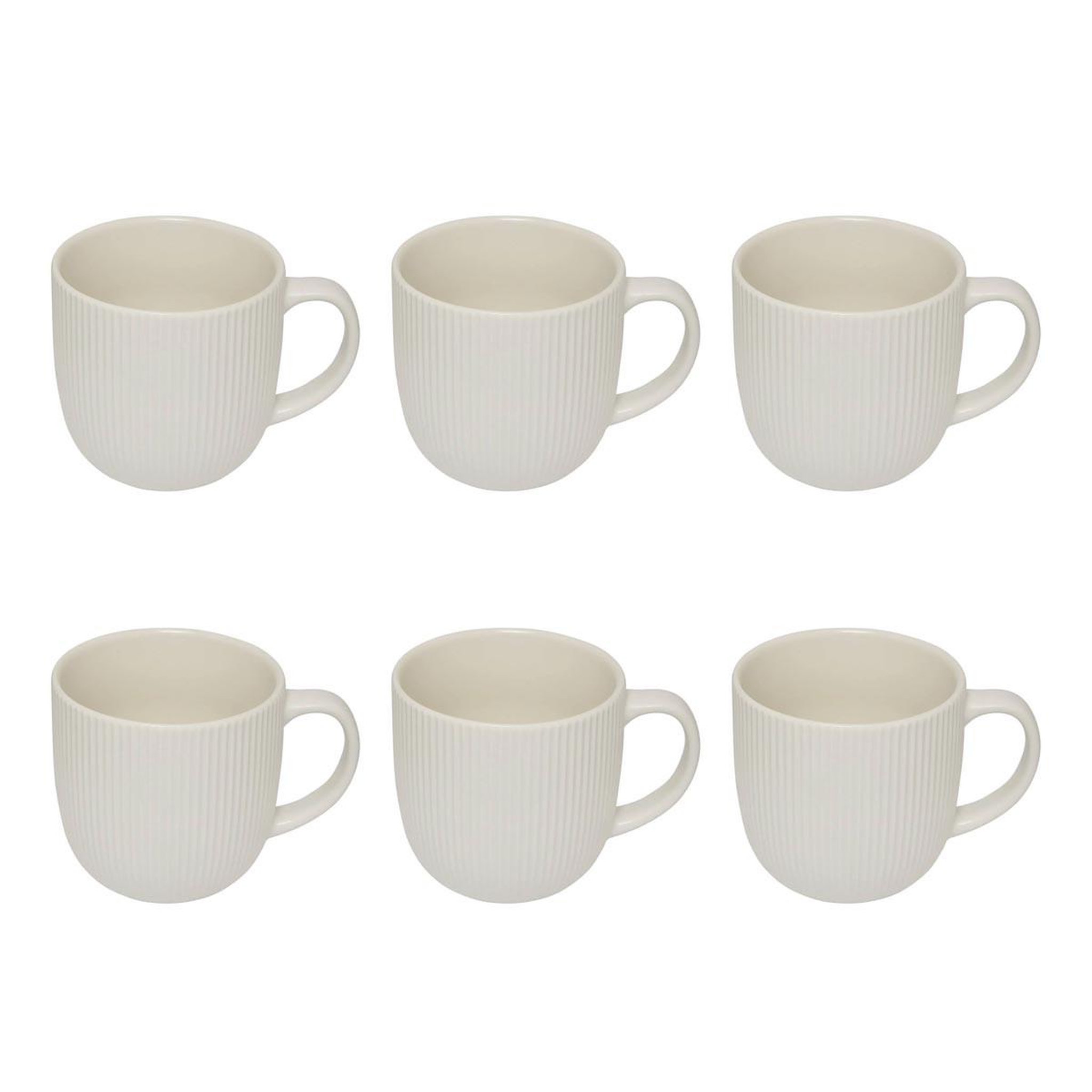 SECRET DE GOURMET Lot de 6 mugs en porcelaine  strata  36cl blanc