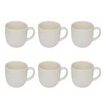 SECRET DE GOURMET Lot de 6 Mugs en Porcelaine  Strata  36cl Blanc