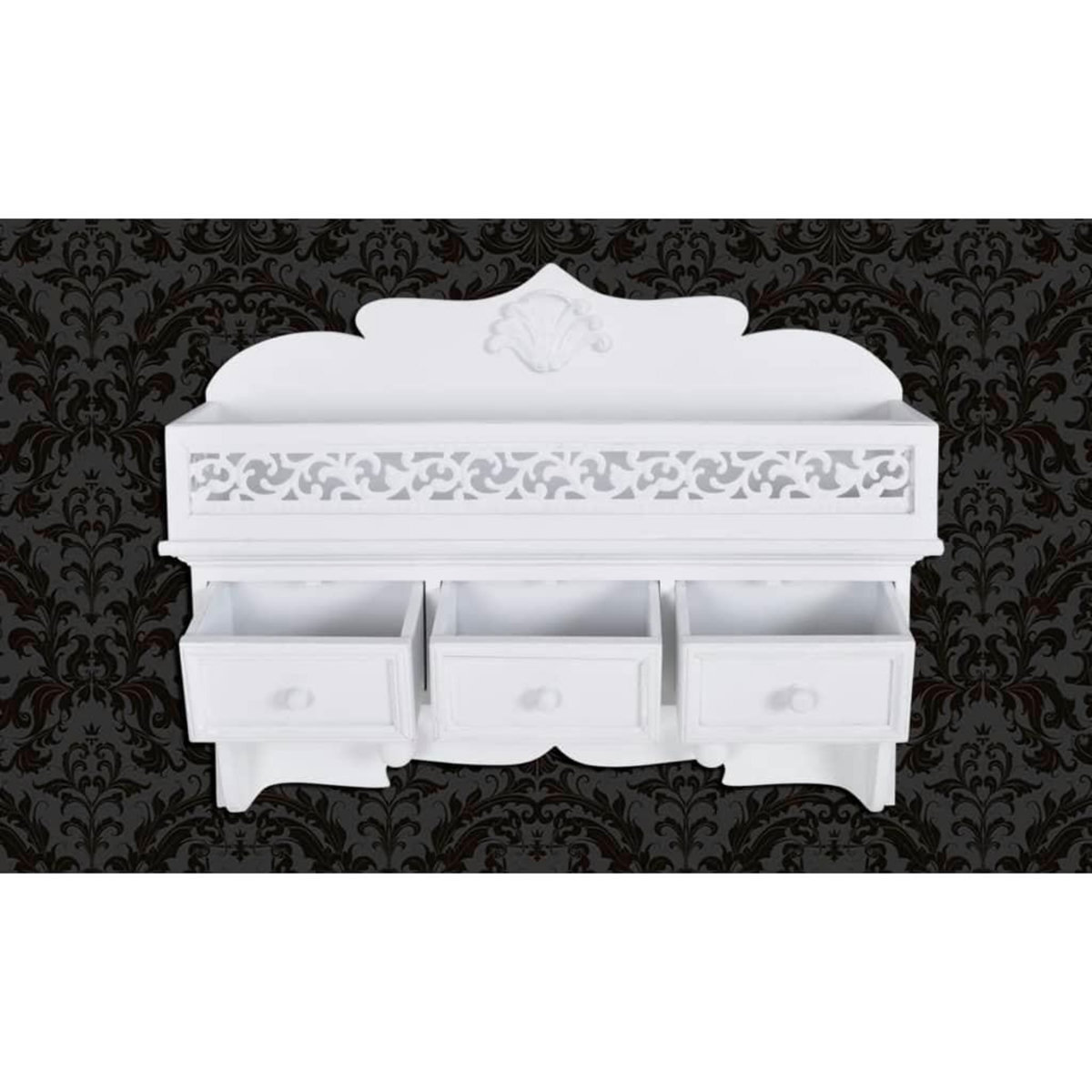 VIDAXL Etagere murale avec 3 tiroirs 2 crochets