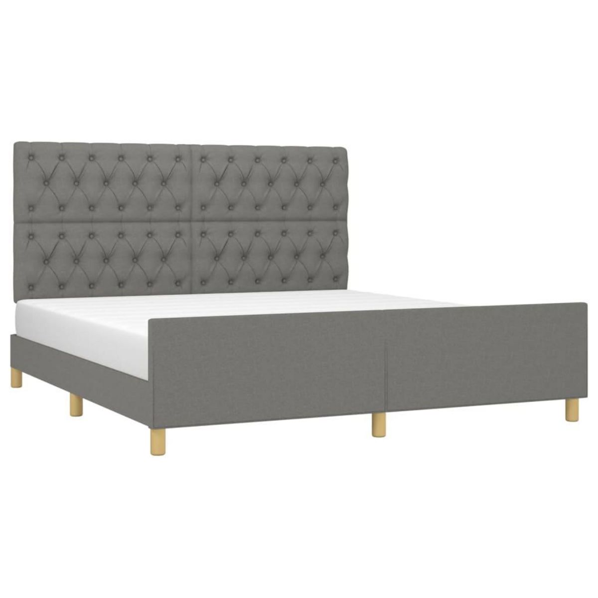 VIDAXL Cadre de lit sans matelas gris fonce 160x200 cm tissu