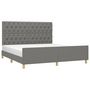 Voir la diapositive 3 : VIDAXL Cadre de lit sans matelas gris fonce 160x200 cm tissu