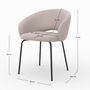 Voir la diapositive 4 : Rendez vous déco Chaise en tissu beige chiné et pieds noirs - Milly