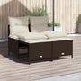 Voir la diapositive 1 : VIDAXL Salon de jardin 4 pcs avec coussins marron resine tressee