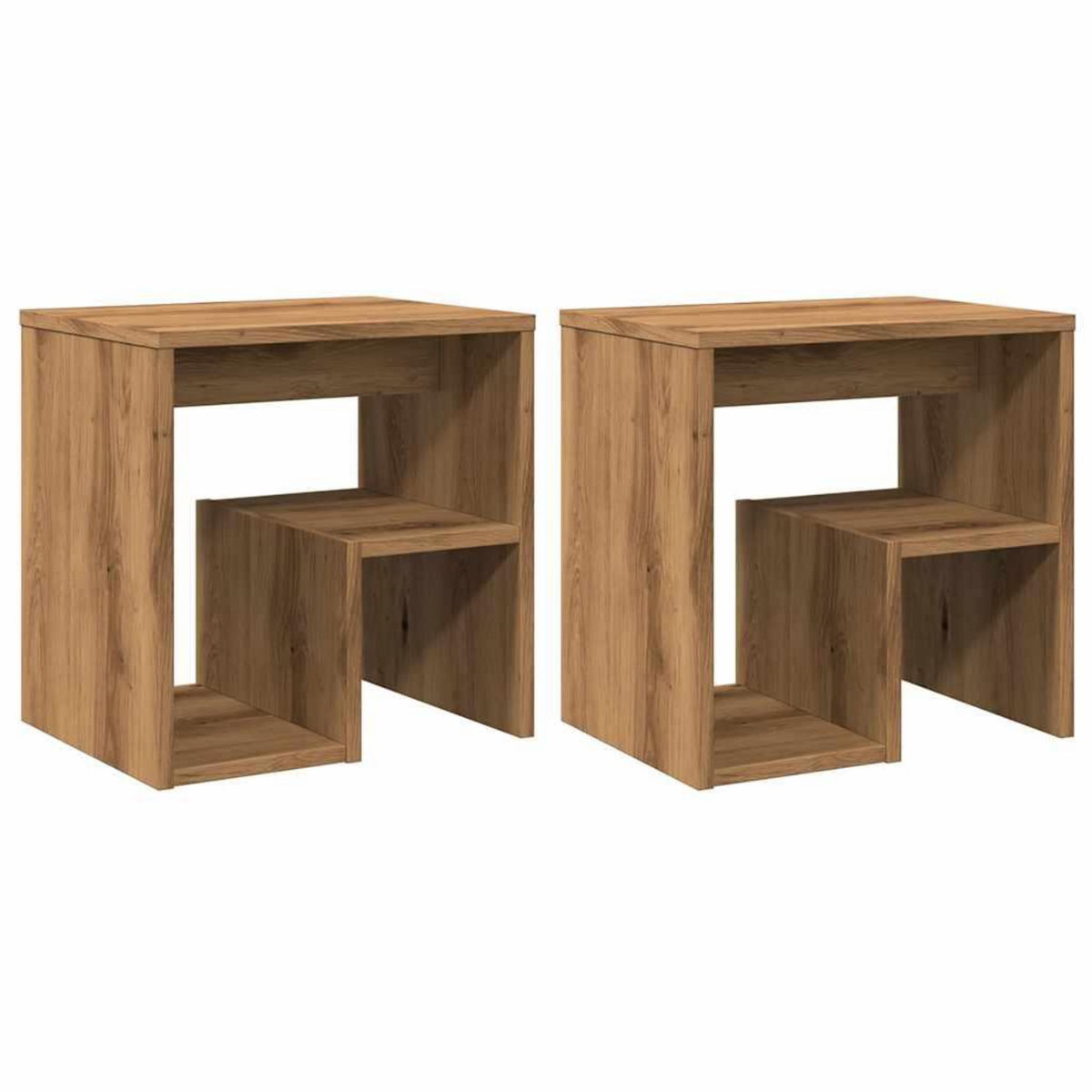 VIDAXL Tables de chevet 2 pcs chene artisanal bois d'ingenierie