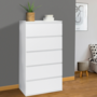 Voir la diapositive 2 : ID MARKET Chiffonnier 5 tiroirs TOMI 60 cm commode semainier bois blanc
