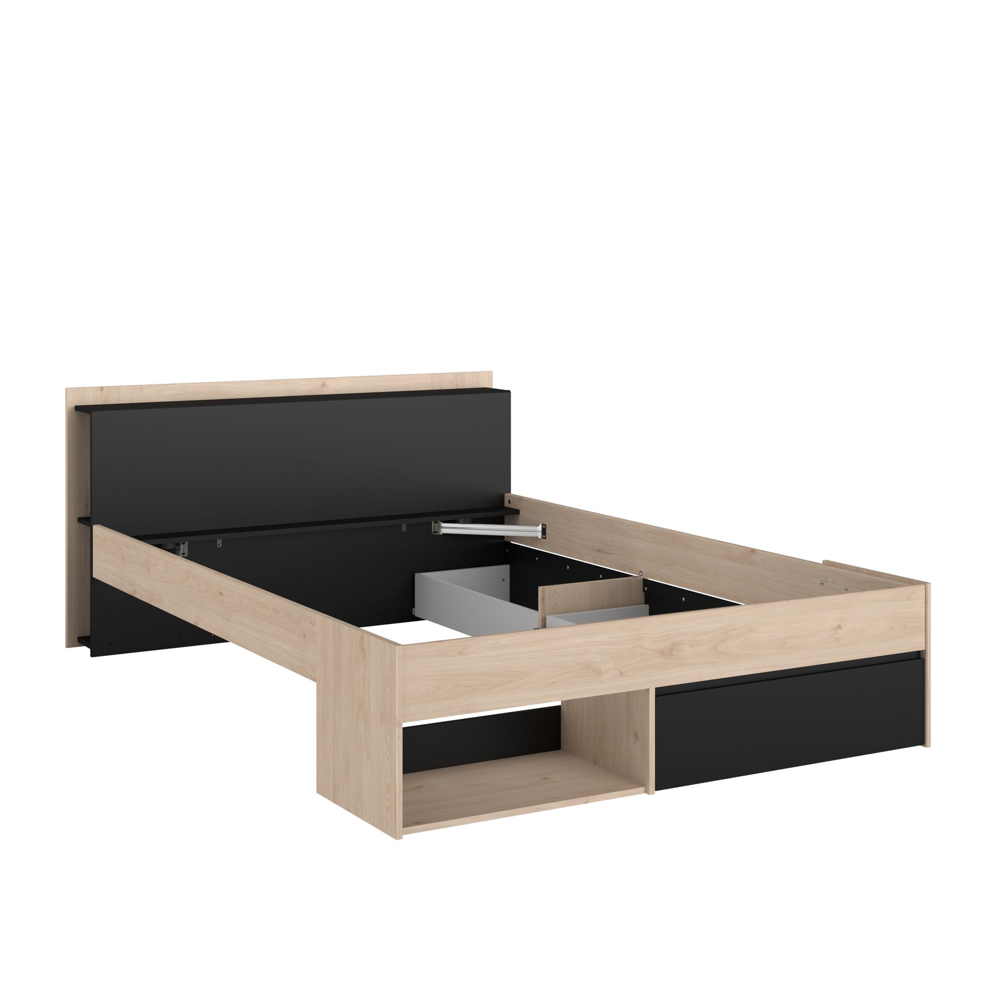Lit double adulte 160x200 cm avec rangements BOOST