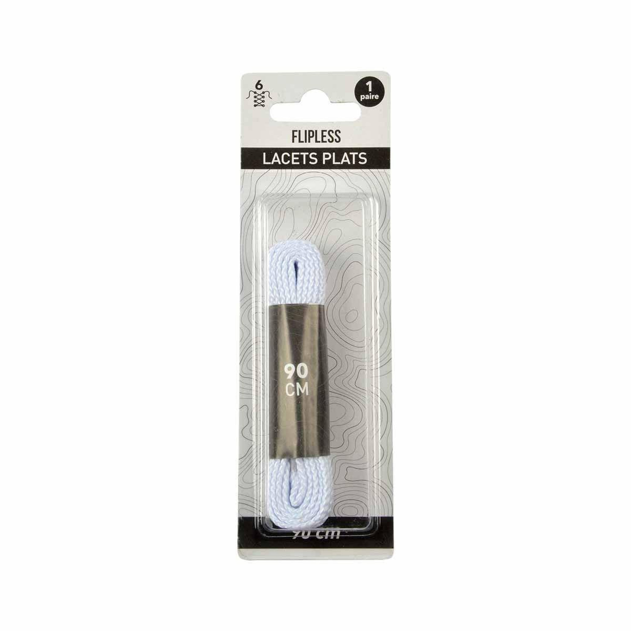 Voir la diapositive 2 : FLIPLESS Paire de lacets pour chaussures  plats  90cm blanc
