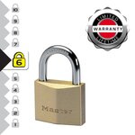Master lock 2840EURD Cadenas à Clé Extra Fin en Laiton, Doré, 6,2 x 4 x 1,6 cm