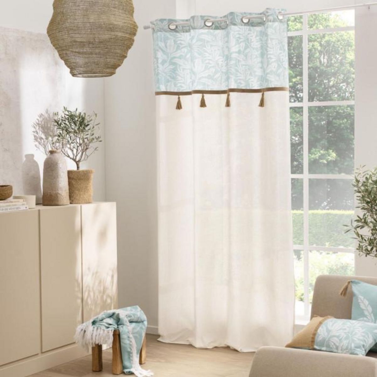 Paris Prix Plaid Imprimé à Franges  Hera  125x150cm Menthe