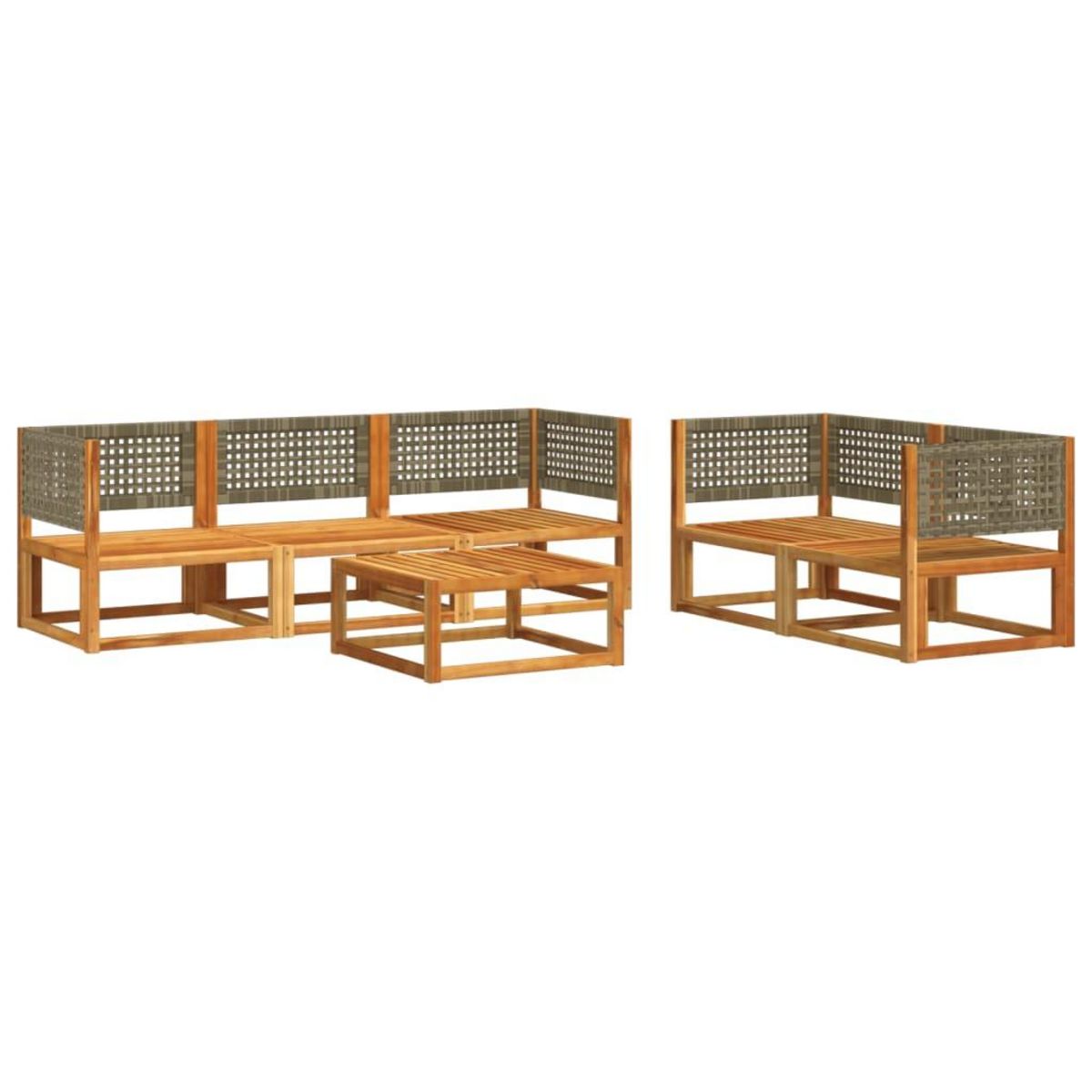 VIDAXL Salon de jardin avec coussins 6 pcs bois d'acacia solide