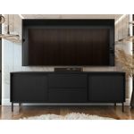 BEST MOBILIER Girona - meuble tv - noir - 2 portes et 2 tiroirs - 174 cm. Coloris disponibles : Noir