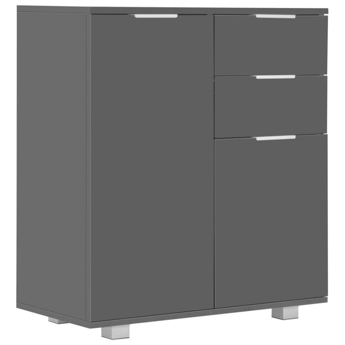 VIDAXL Buffet Gris brillant 71x35x80 cm Bois d'ingenierie