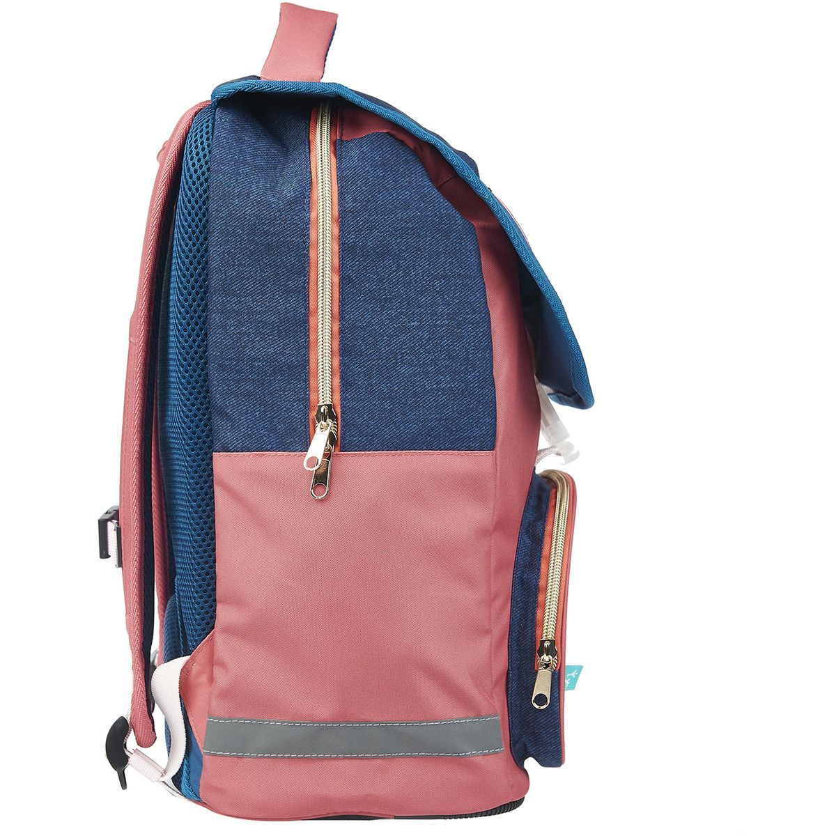 AUCHAN Sac à dos 2 compartiments 38 cm bleu et rose Nature Lover
