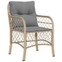 Voir la diapositive 4 : VIDAXL Chaises de jardin avec coussins lot de 2 melange beige rotin