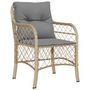 Voir la diapositive 4 : VIDAXL Chaises de jardin avec coussins lot de 2 melange beige rotin