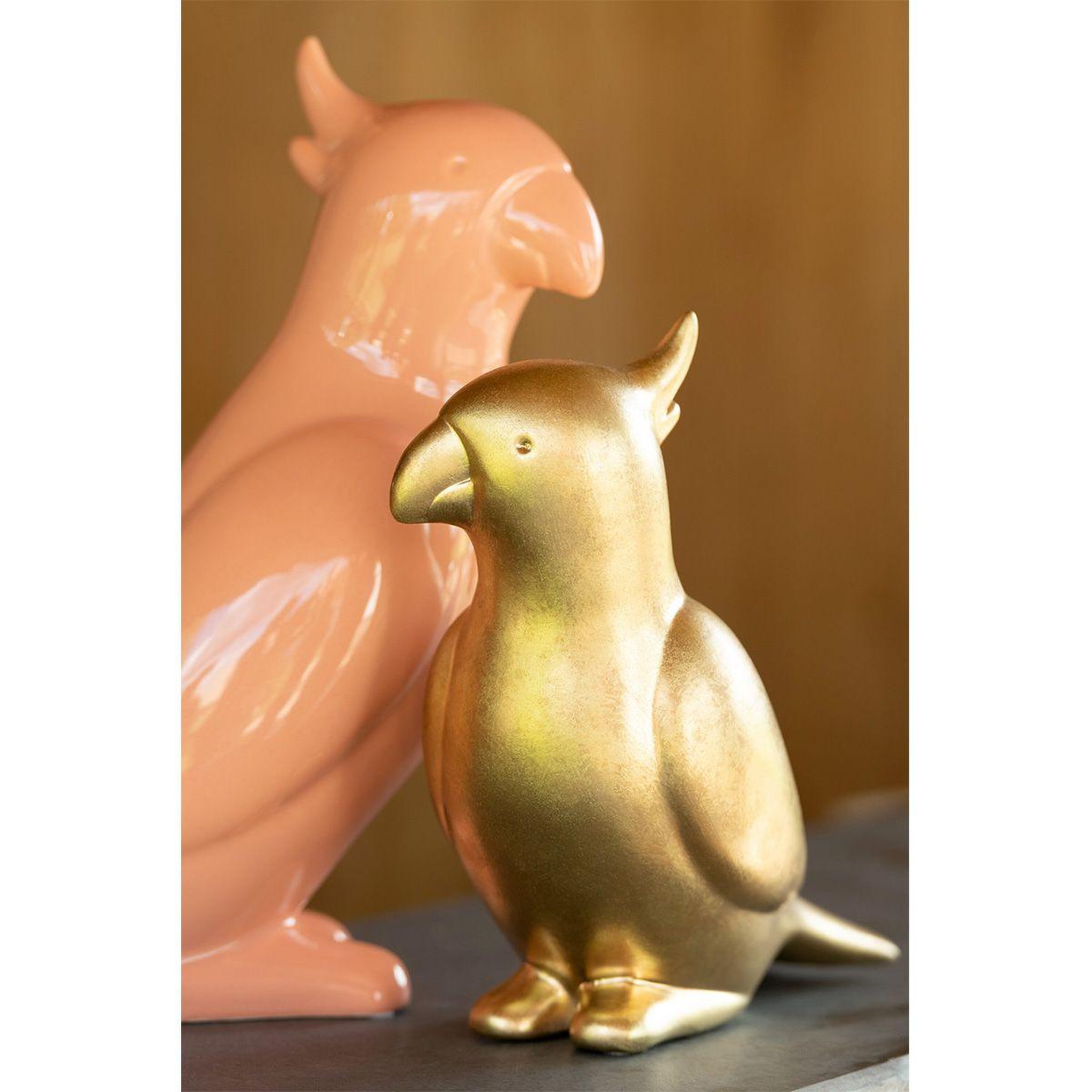 Voir la diapositive 2 : J-LINE Statuette déco  perroquet  24cm or