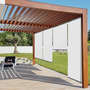 Voir la diapositive 3 : ID MARKET Lot de 3 stores enrouleurs L.124 x H. 225 CM pour pergola blanc