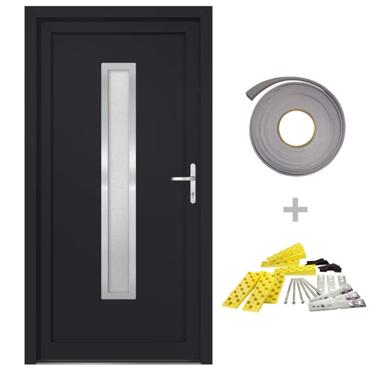 VIDAXL Porte d'entree anthracite 98x208 cm PVC