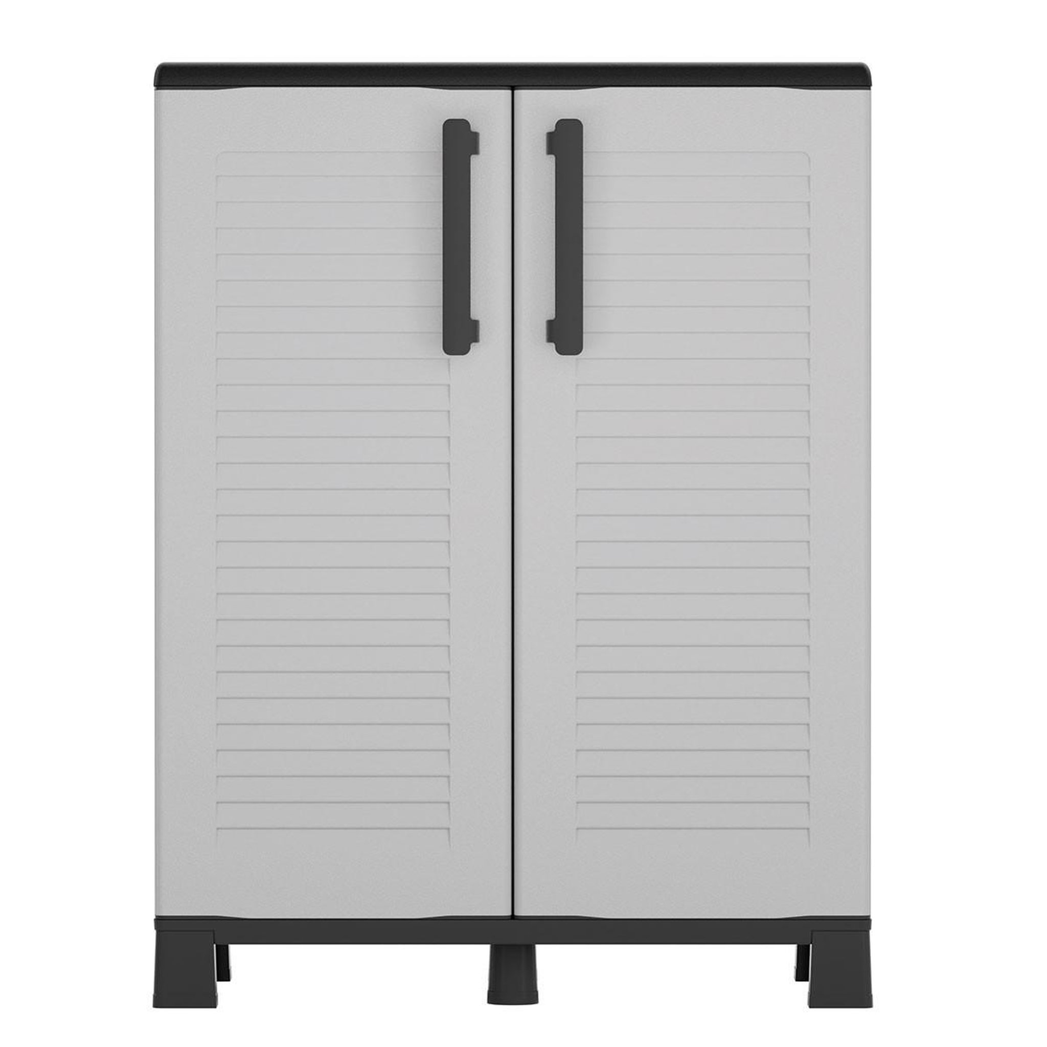 ART PLAST Armoire de rangement 2 portes gris 68x37x90cm - meuble de rangement garage maison terrasse