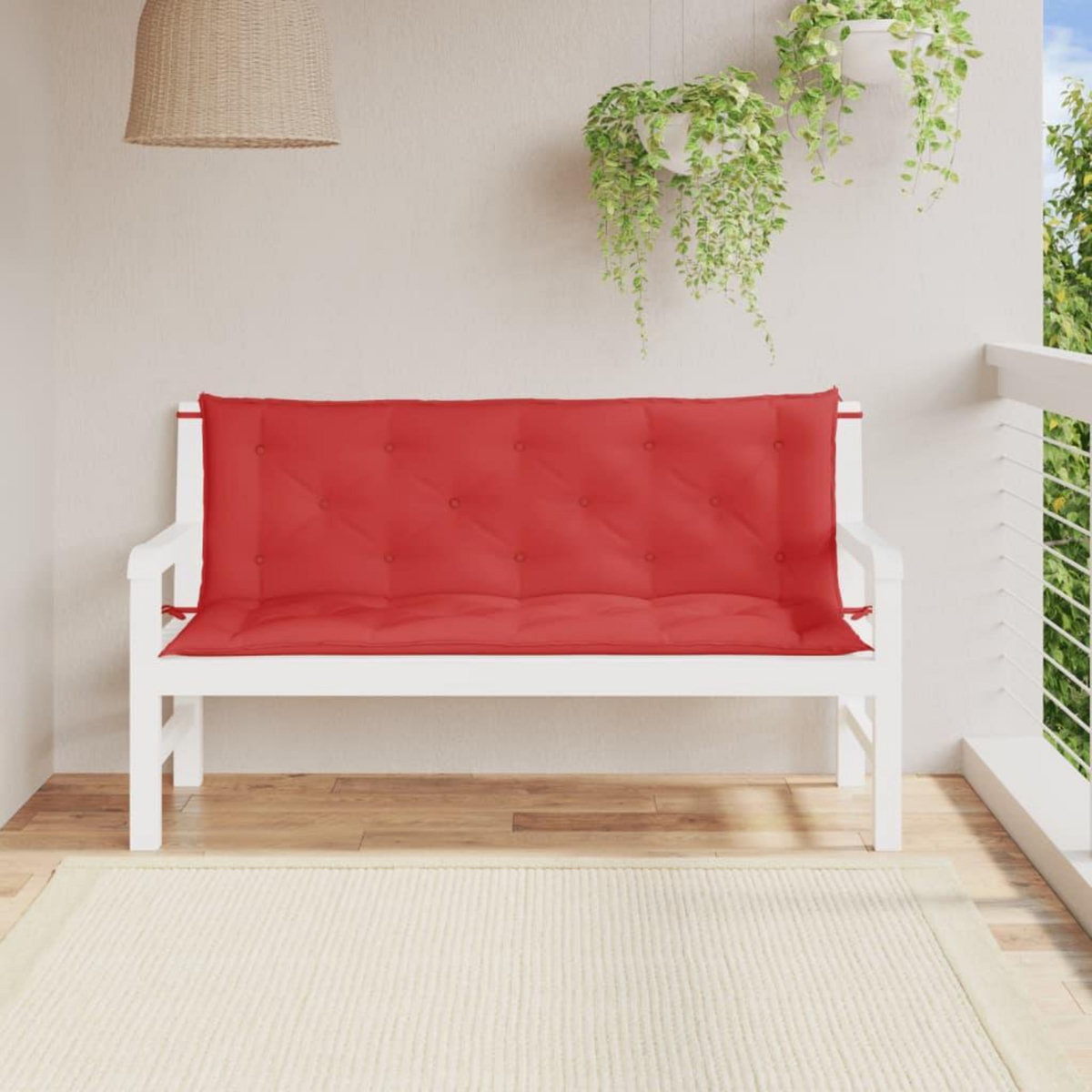 VIDAXL Coussins de banc jardin lot de 2 rouge 150x50x7 cm tissu Oxford