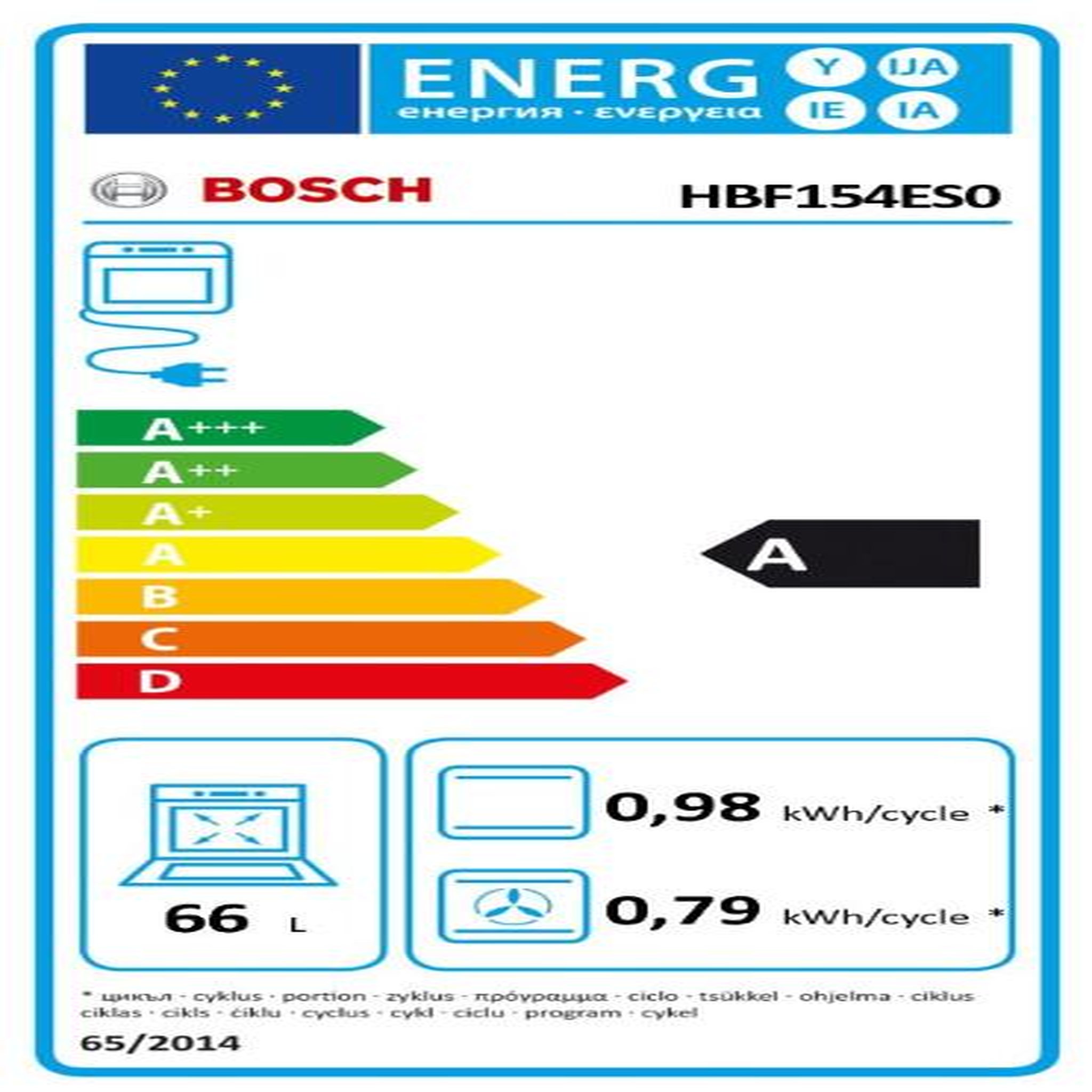 Voir la diapositive 2 : BOSCH Four intégrable 66l 60cm ecoclean inox - hbf154es0