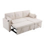 Voir la diapositive 1 : MERAX Canapé d'angle réversible convertible 3 places coton et lin coffre de rangement
