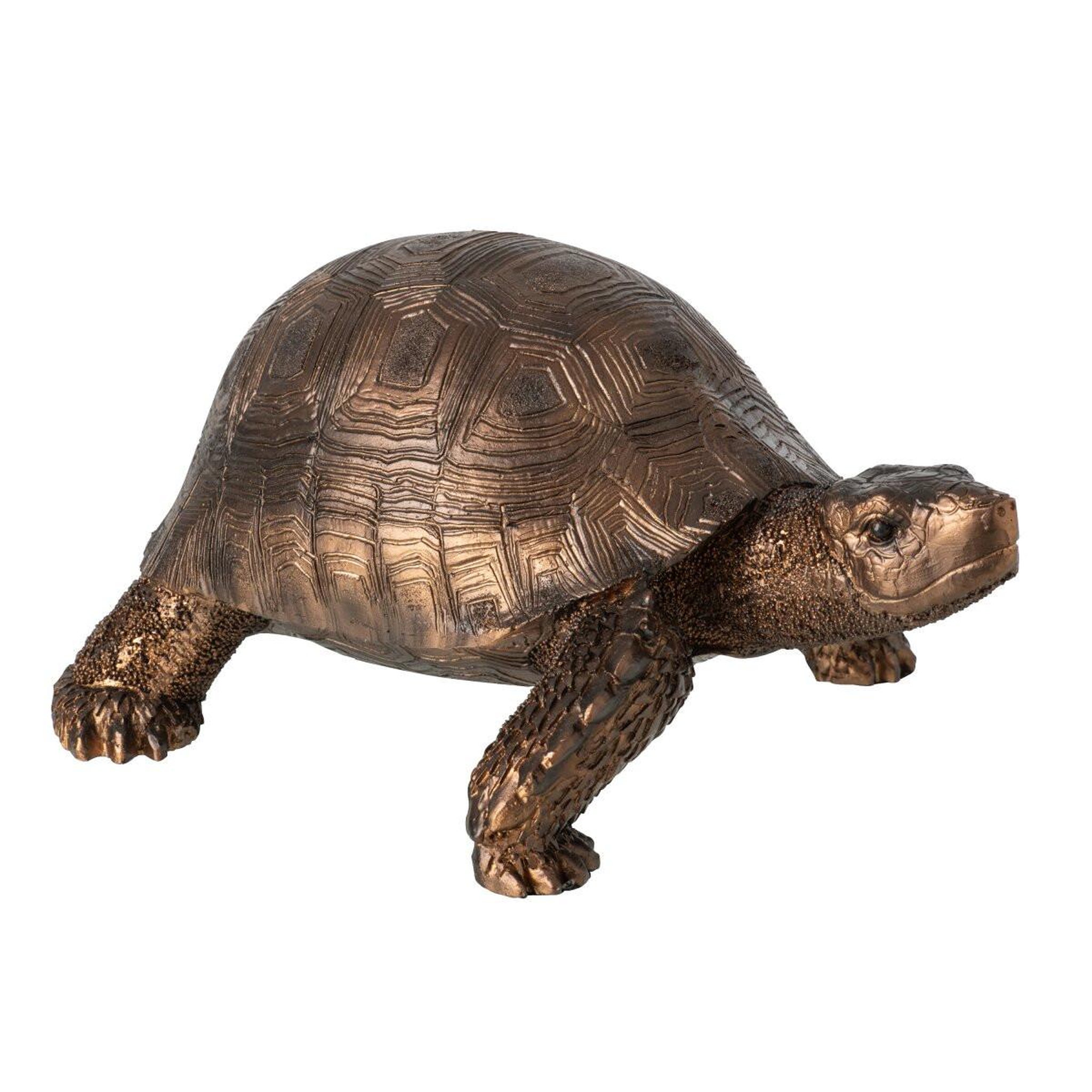 Voir la diapositive 2 : J-LINE Statuette déco tortue  rufus  26cm bronze