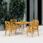 VIDAXL Ensemble a manger de jardin 5 pcs Bois d'acacia solide