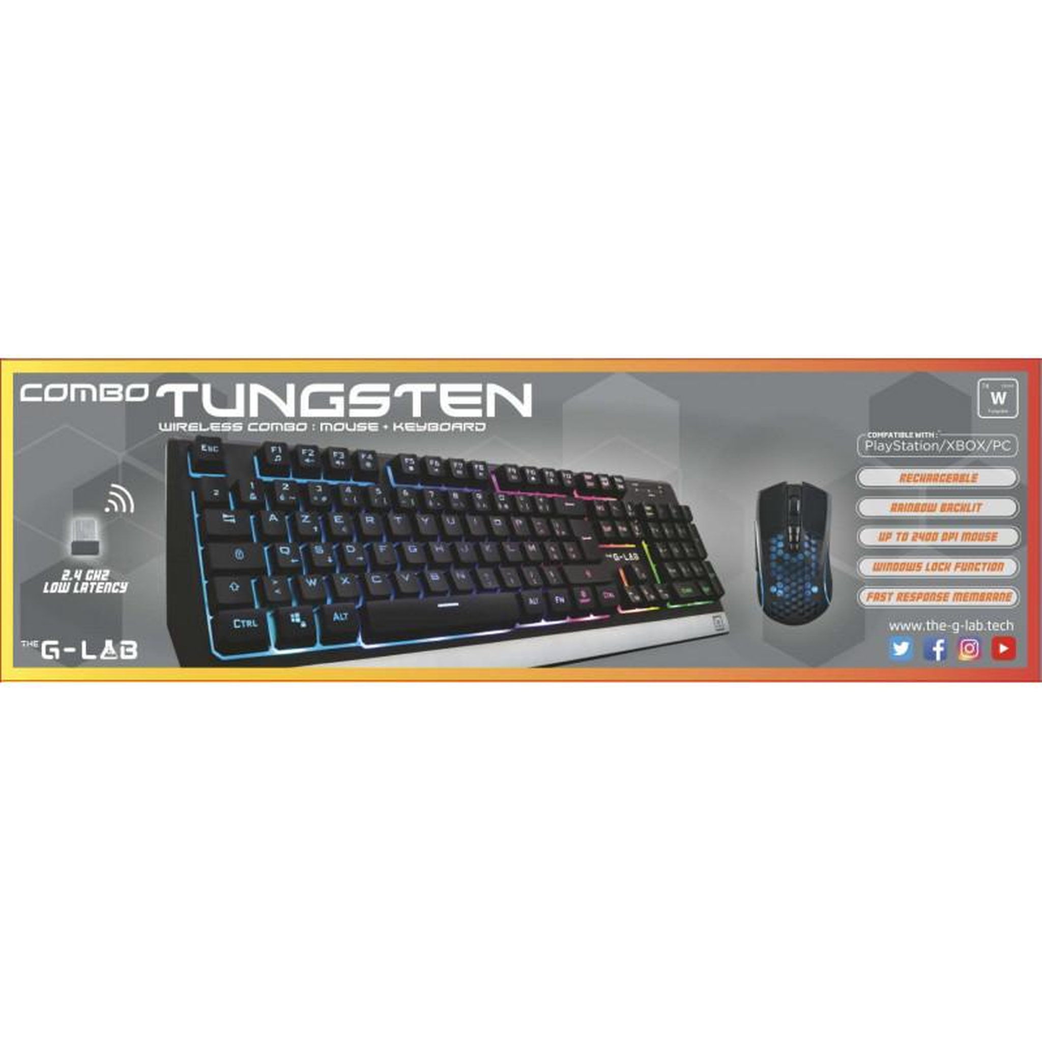 Voir la diapositive 3 : THE G-LAB Clavier Gamer THE G-LAB COMBO-TUNGSTEN/FR