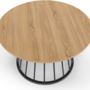 Voir la diapositive 5 : ID MARKET Table basse ronde YUNA 70 cm plateau bois et pied filaire en métal noir