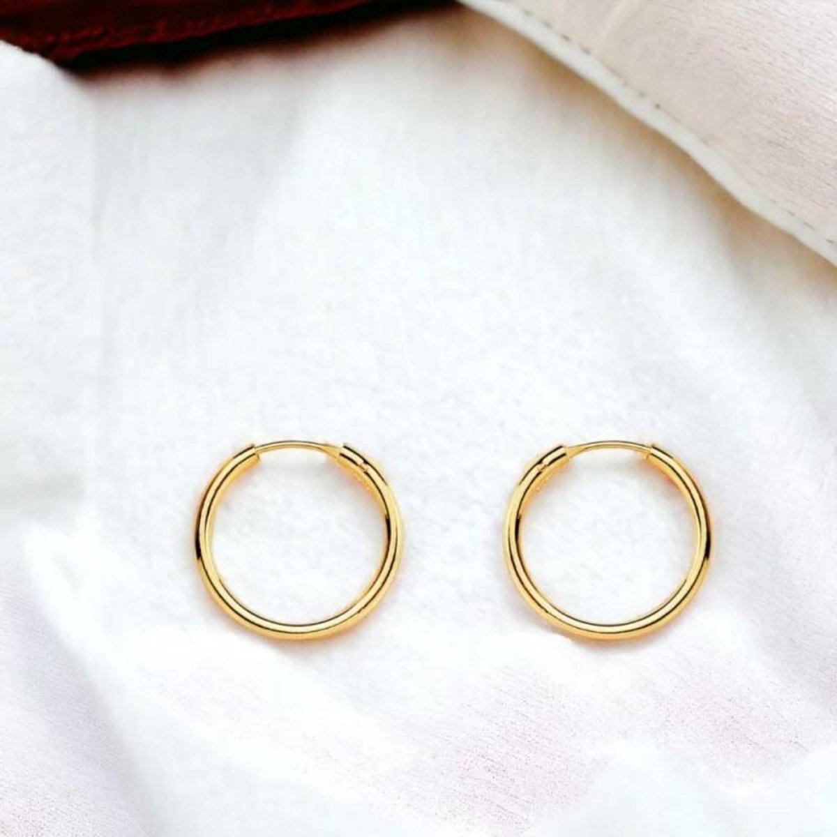 L'ATELIER D'AZUR Boucles d'Oreilles Créoles Or 18 Carats 750/000 Jaune - 1cm