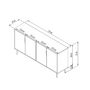 Voir la diapositive 6 : CONCEPT USINE Buffet cannelé 4 portes aspect bois 150x75cm CIARO