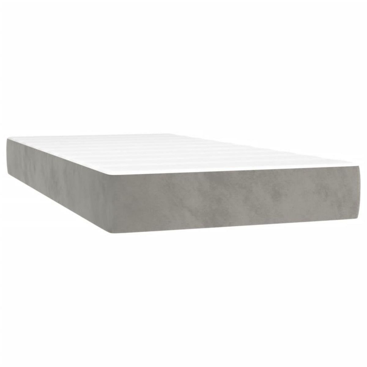 VIDAXL Sommier a lattes de lit et matelas Gris clair 200x200cm Velours