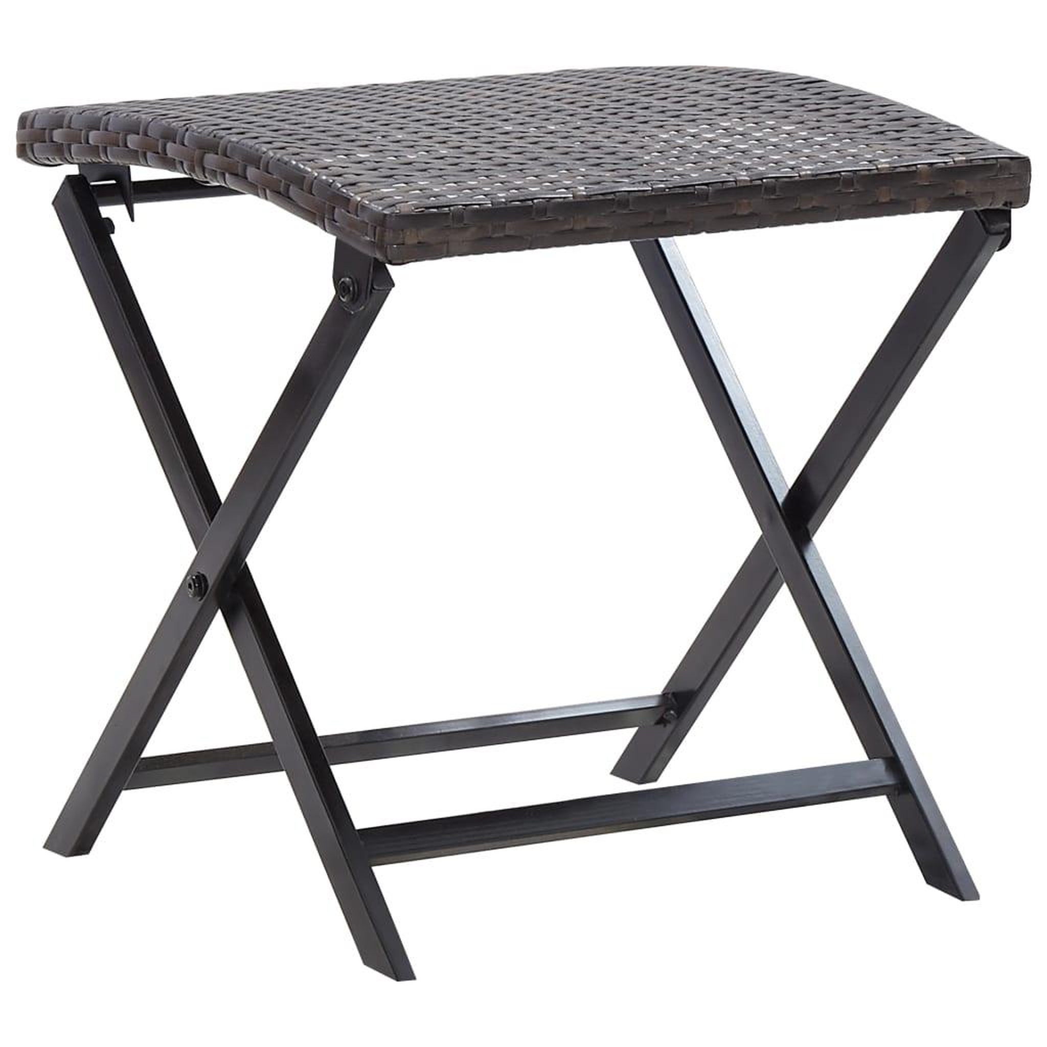 VIDAXL Tabouret pliable Resine tressee Marron
