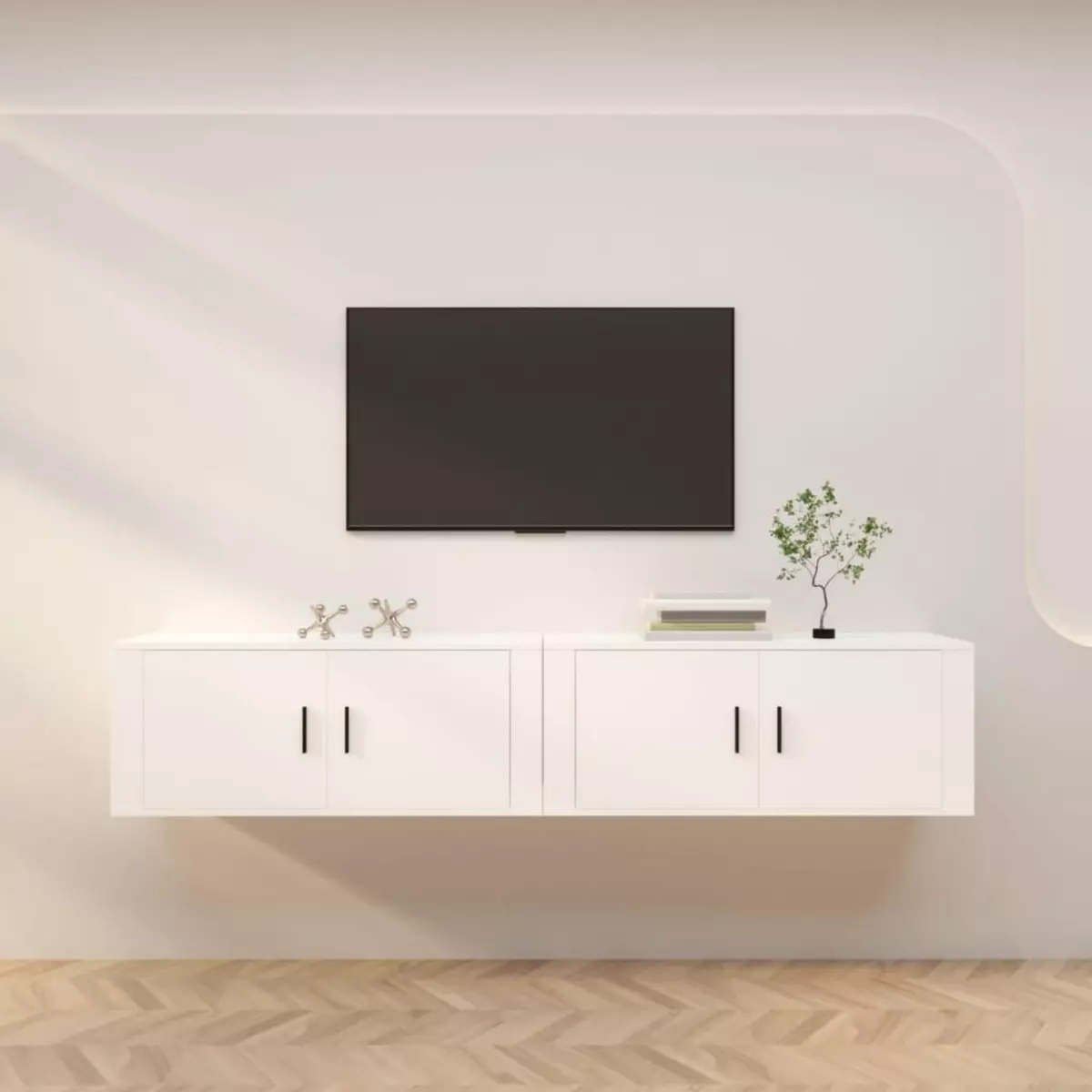 VIDAXL Meubles TV muraux 2 pcs blanc 100x34,5x40 cm