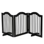 PAWHUT Barrière de sécurité barrière modulable pliable pour animaux de compagnie - piètement support - dim. 154,5L x 61H cm - MDF bois noir